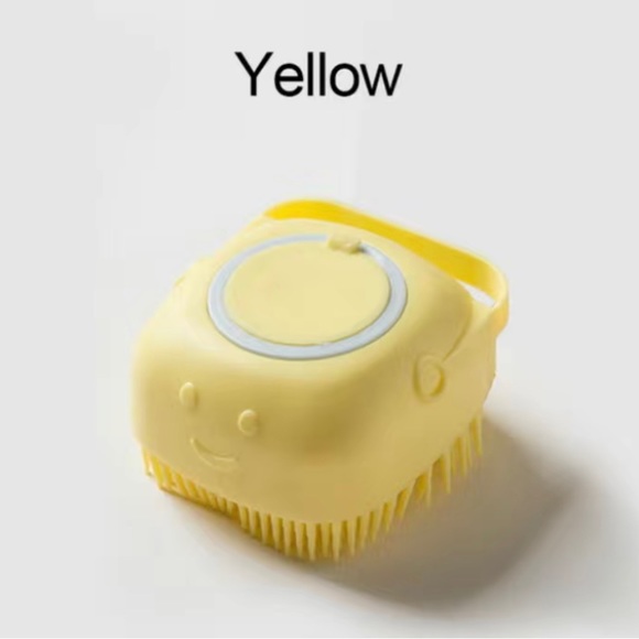 🛍️Yellow pet shampoo brush for dogs and cats - Picture 1 of 4